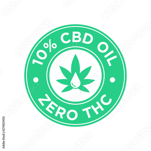 10% CBD Oil icon. Zero THC.