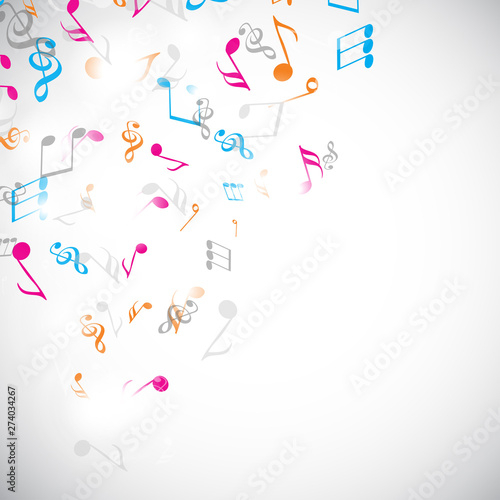 Colorful musical notes.