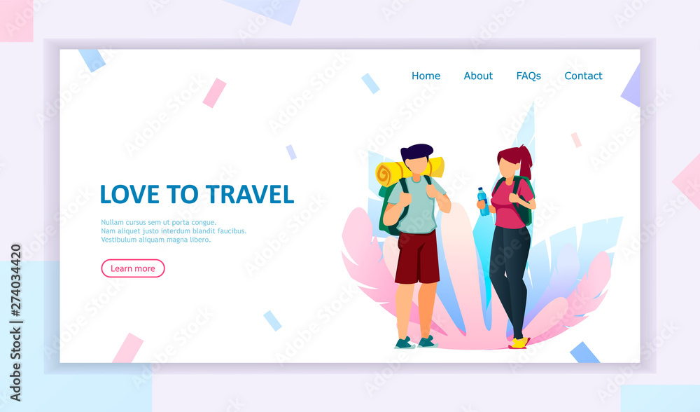 Tourist man and tourist woman. Travelers Tourist man and tourist woman. Travelers