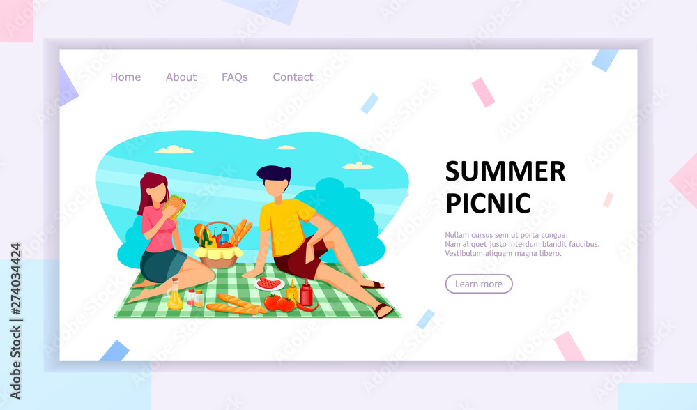 Summer picnic concept. Romantic couple. Summer picnic concept. Romantic couple.