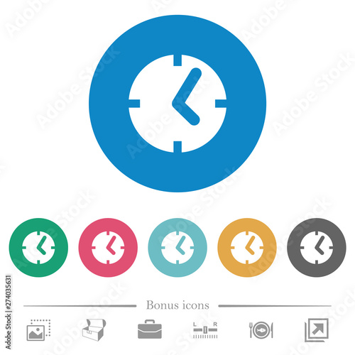 Clock flat round icons