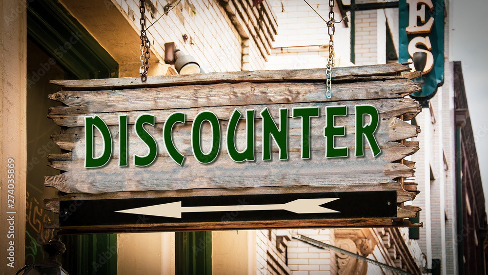 Obraz premium Street Sign to Discounter