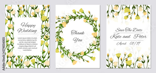 Elegant floral invite set, modern card in rose eustoma