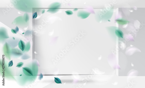 Green nature background with blurred spring leaves vector illustration
