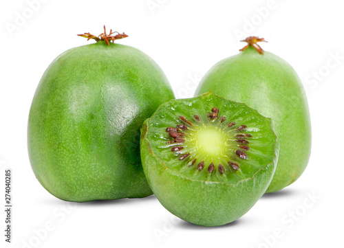 mini kiwi baby fruit on white background photo