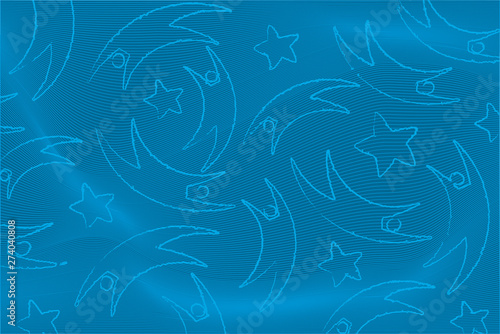 Figure background of acrobats and stars in blue.