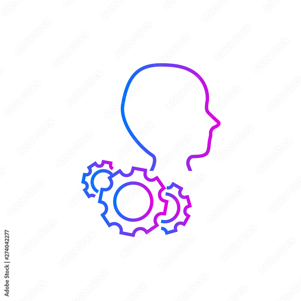 Account settings vector icon on white background Account settings vector icon on white background