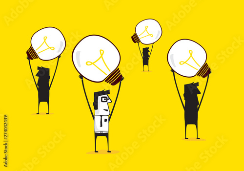 Group holding up a idea
