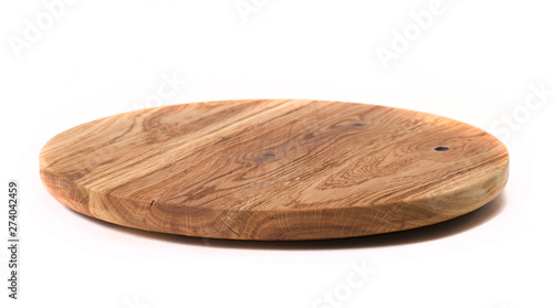Cutting board made from oak, isolated on white background