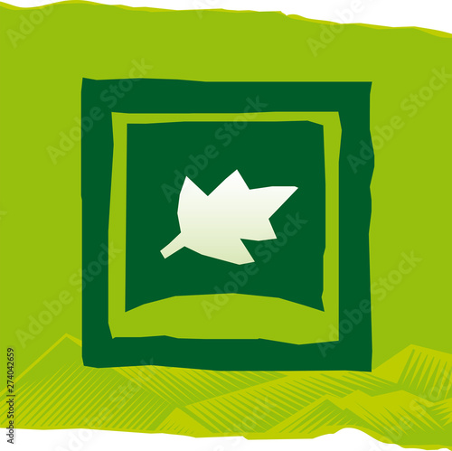 Leaf icon on a green square...