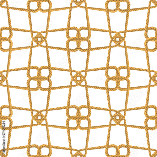 Elegant Rope Seamless Pattern on White Background