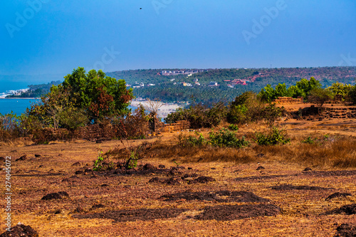 Hilltop fort in ruins photo