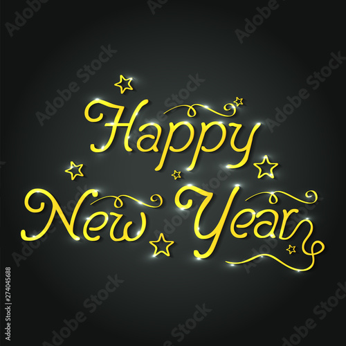 Poster or banner design for Happy New Year celebration.