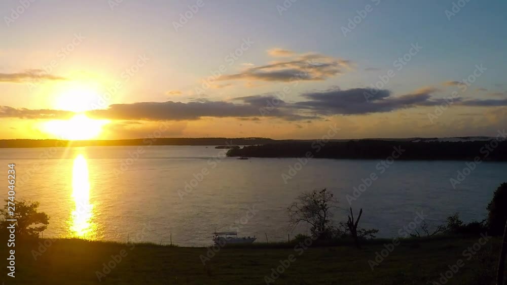 Timelapse of Dramatic sunset on the lake. Fall of the sun in Tibau do sul. Nature in Natal. Timelapse of Dramatic sunset on the lake. Fall of the sun in Tibau do sul. Nature in Natal.