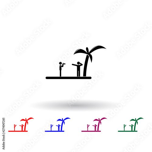 photographed on beach multi color icon. Elements of beach holidays set. Simple icon for websites, web design, mobile app, info graphics