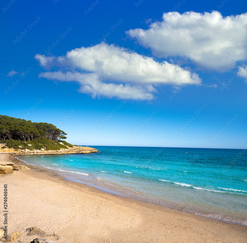Cala de roca Plana beach in Tarragona