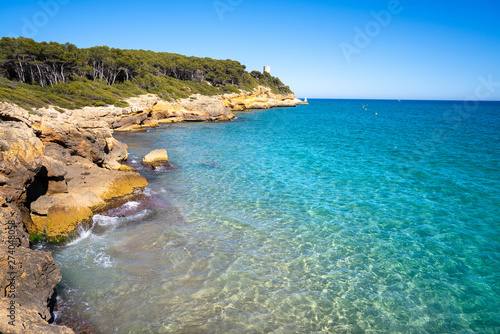 Cala de roca Plana beach in Tarragona
