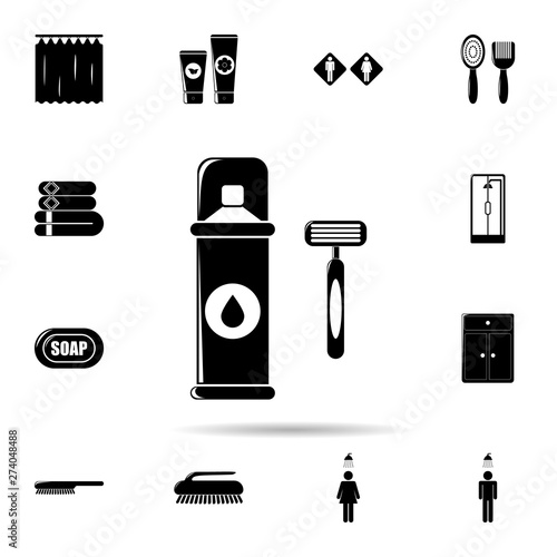 razor and shaving foam icon. Universal set of Bathroom for website design and development, app development