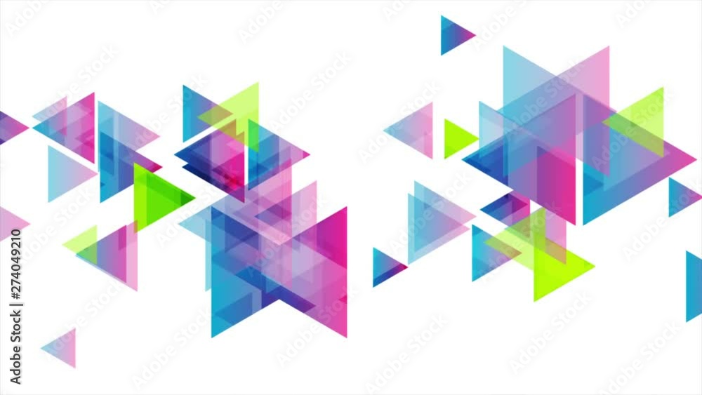 Colorful geometric triangles tech abstract motion background. Seamless looping. Video animation Ultra HD 4K 3840x2160