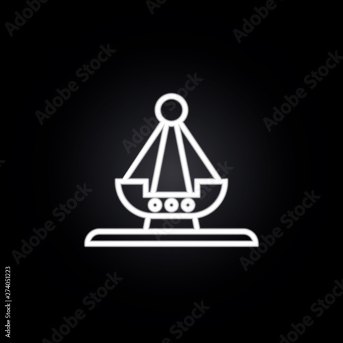 swing boat neon icon. Elements of carnival and amusement set. Simple icon for websites, web design, mobile app, info graphics