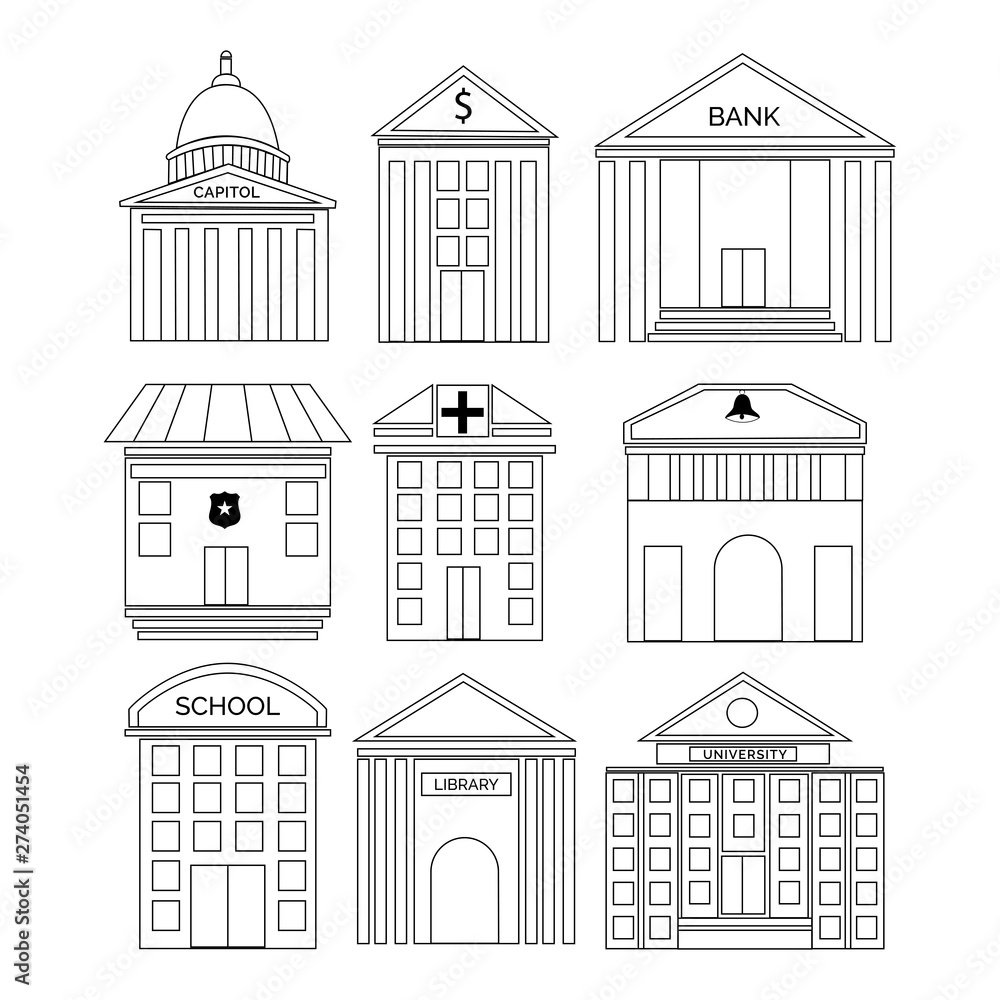 Concept of house and building icons.