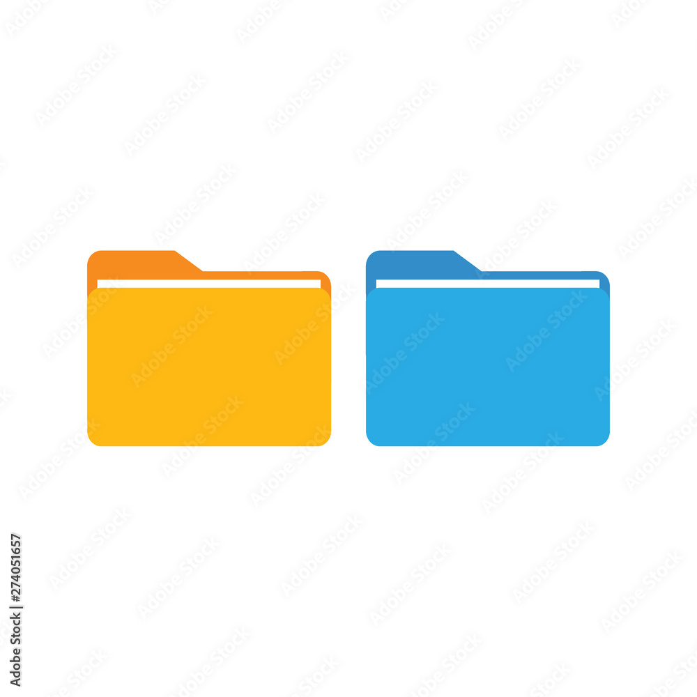 File, folder icon. Vector illustration, flat design. File, folder icon. Vector illustration, flat design.