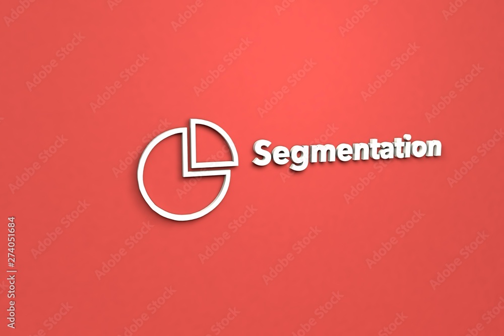 Illustration of Segmentation with light text on red background Illustration of Segmentation with light text on red background