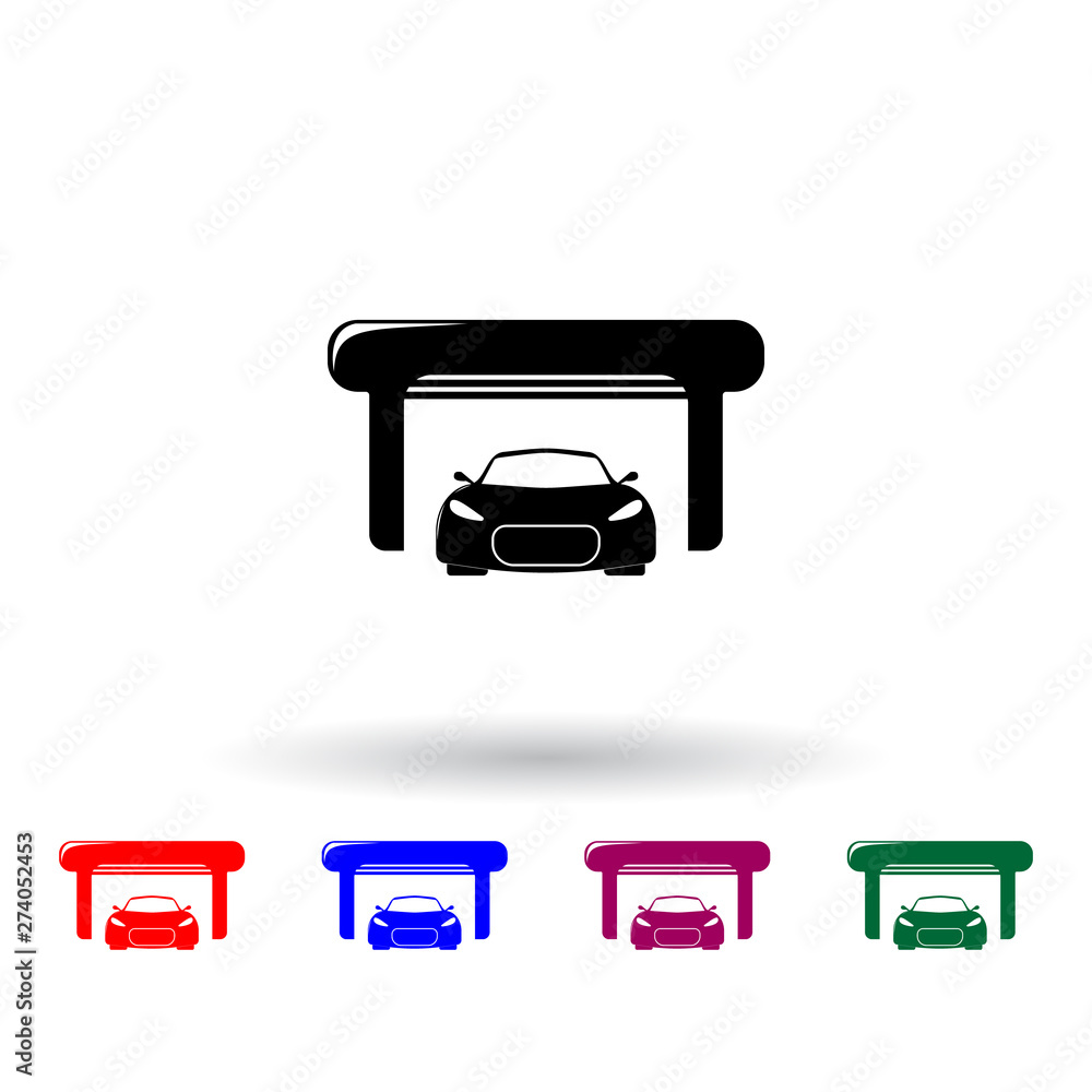 car in the garage multi color icon. Elements of cars service and repair parts set. Simple icon for websites, web design, mobile app, info graphics car in the garage multi color icon. Elements of cars service and repair parts set. Simple icon for websites, web design, mobile app, info graphics