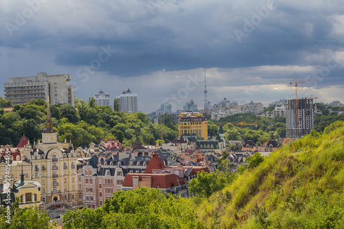 Panorama of the city of Kiev from the castle mountain. Ukraine