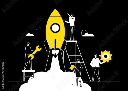 Startup - flat design style conceptual vector illustration