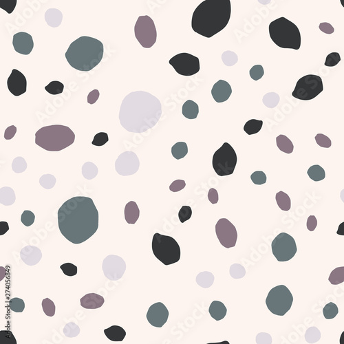 Pebble seamless pattern. Random stones wallpaper illustration