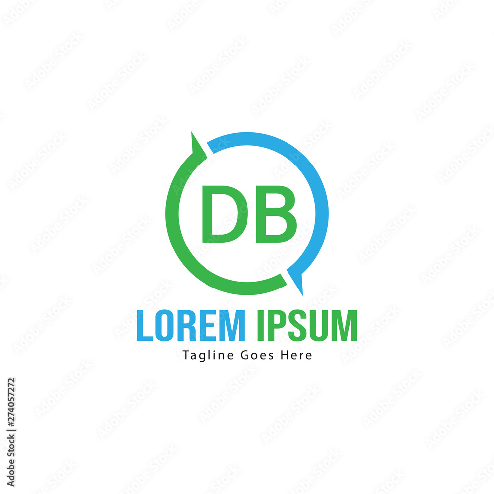 DB Letter Logo Design. Creative Modern DB Letters Icon Illustration