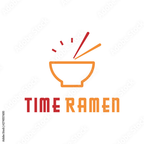 time for ramen logo design 