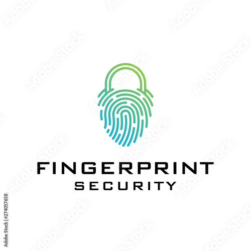 Modern Fingerprint Security logo design