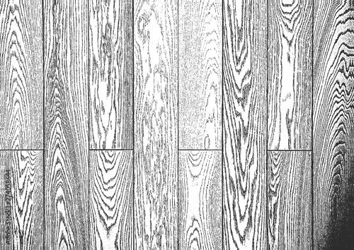Distress old dry wooden texture. Black and white grunge background. Vector illustration