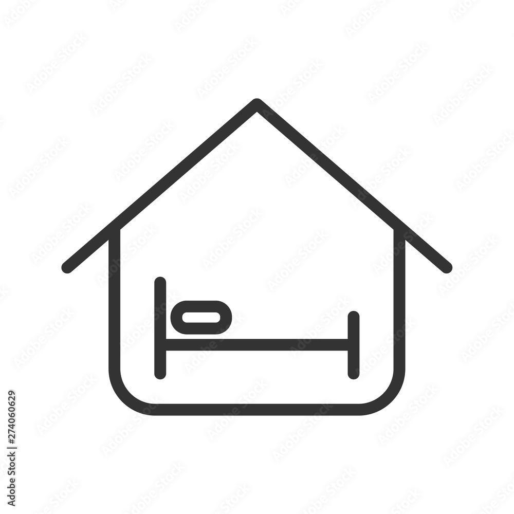 overnight stay house outline ui web icon. overnight stay house vector icon for web, mobile and user interface design isolated on white background overnight stay house outline ui web icon. overnight stay house vector icon for web, mobile and user interface design isolated on white background