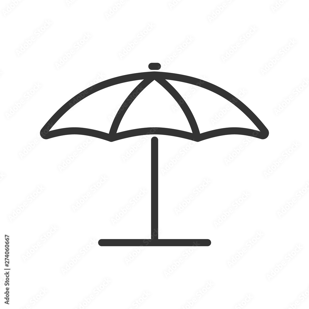 sea beach umbrella outline ui web icon. beach umbrella vector icon for web, mobile and user interface design isolated on white background