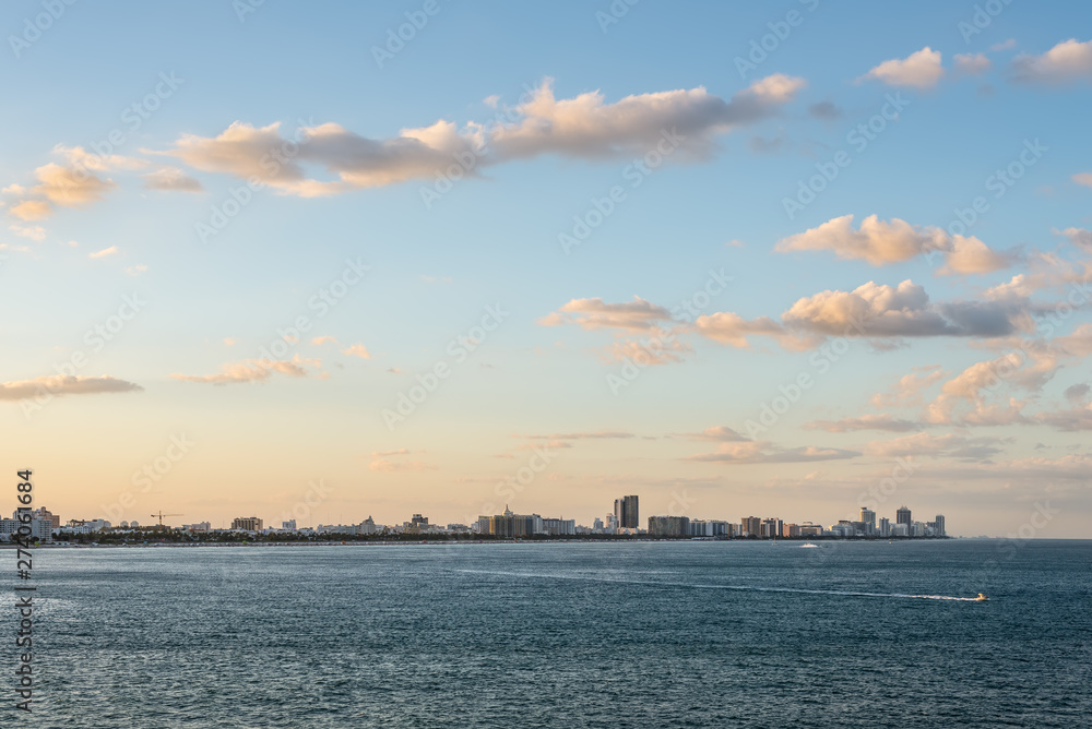 Miami skyline from Atlantic Ocean