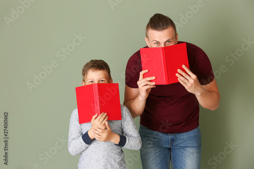 Portrait of father and son ...