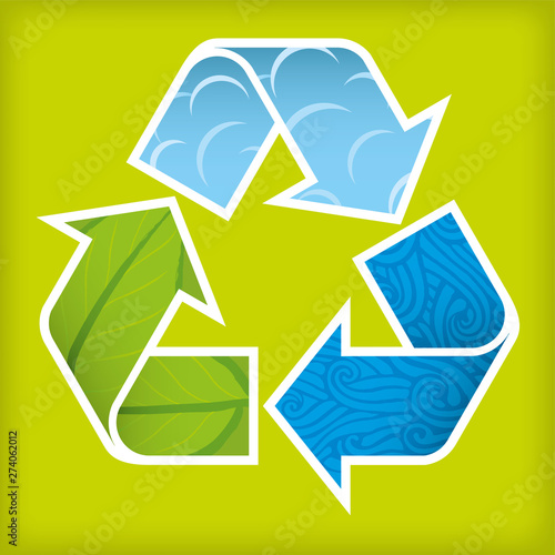Recycle sign isolated with ...