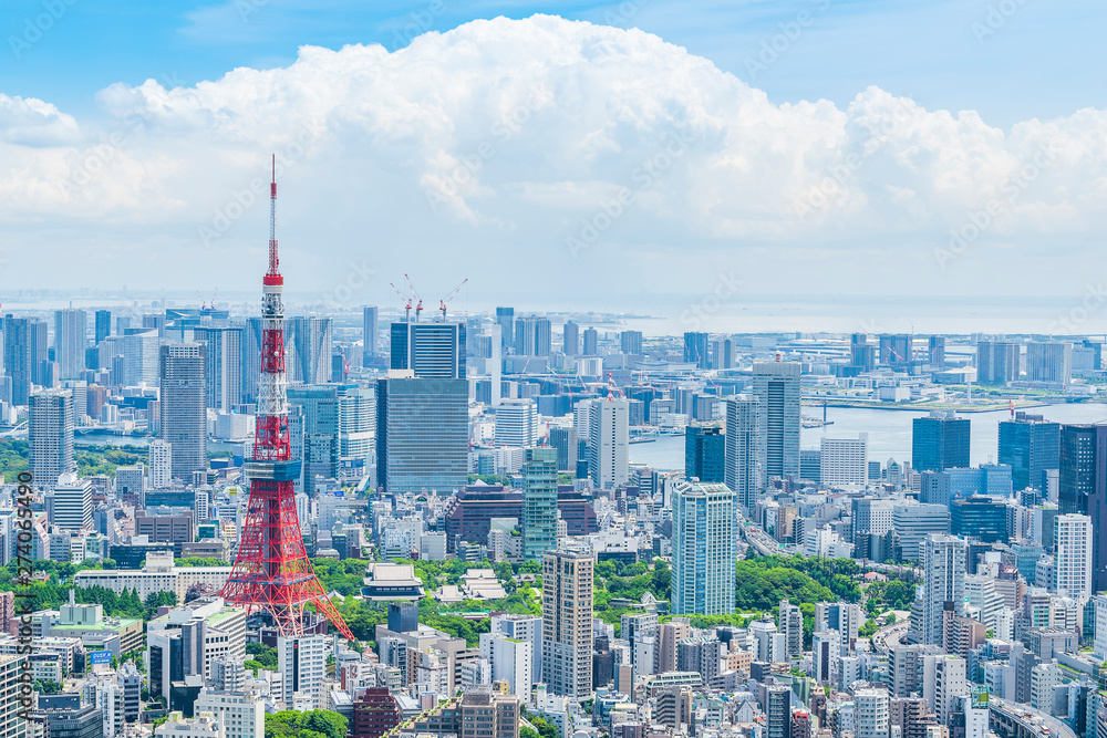 Photography Poster 東京風景 Tokyo city skyline , Japan. | Wall Art