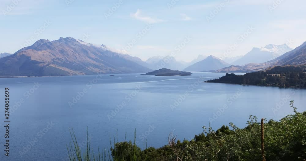 Tranquil mountain and sea view New Zealand 4K Tranquil mountain and sea view New Zealand 4K