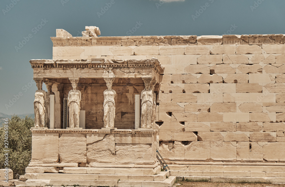 temple in the ancient area near Acropolis in a sunny day in the capital Greece - Athens. temple in the ancient area near Acropolis in a sunny day in the capital Greece - Athens.