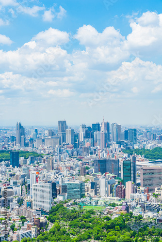 Canvas Print 東京の都市風景 Tokyo city skyline , Japan.