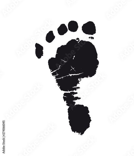 Isolated black foot track baby