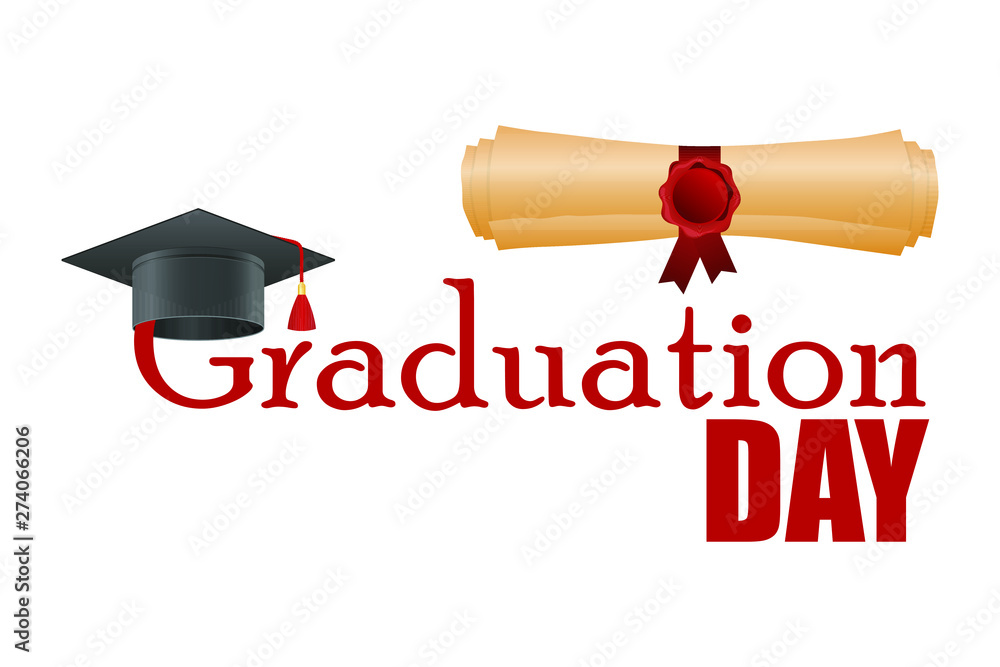 Graduation day vector illustration isolated on white background Stock  Vector | Adobe Stock