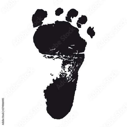 Isolated black foot track baby
