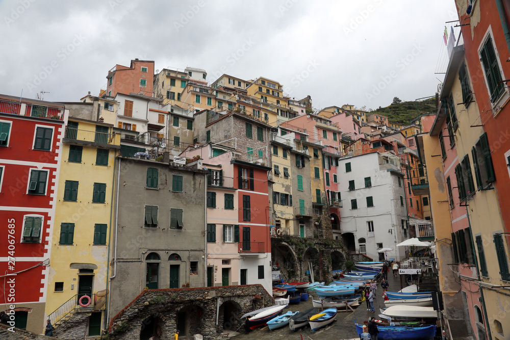 Riomaggiore, one of the Cinque Terre villages, UNESCO World Heritage Sites, Italy