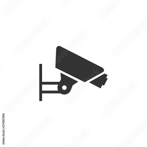 Fixed CCTV, Security Camera icon template black color editable. Security Camera symbol Flat vector sign isolated on white background. Simple vector illustration for graphic and web design.