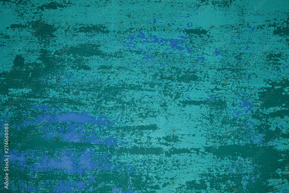 Creative teal, sea-green and teal shabby timber plank texture